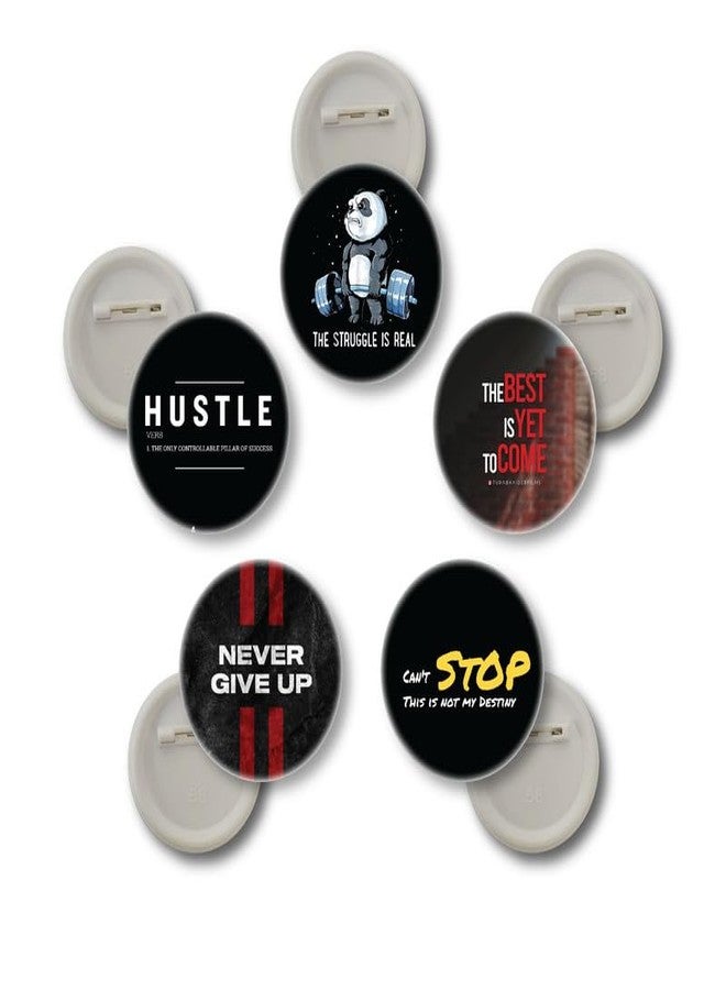 D2C Kids' Badges with Motivational Quotes - Pack of 5, Multicolor | Inspirational Quotes (Variation 6) - Image 1